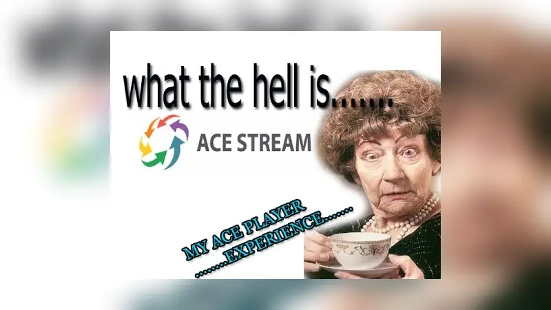 YouTube thumbnail titled What is Acestream, what makes it special, showing the app in use