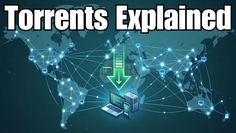 YouTube thumbnail explaining how torrents work, used in a guide about using the client safely